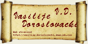 Vasilije Doroslovački vizit kartica
